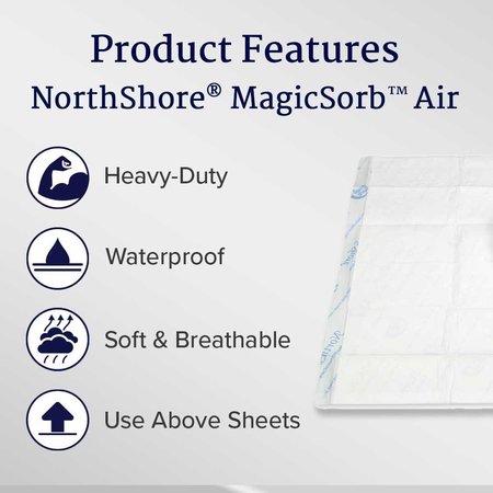 Northshore MagicSorb Air Disposable Underpads, White, Large, 23x36, 14PK NOW 23x36, Pack 12 1740